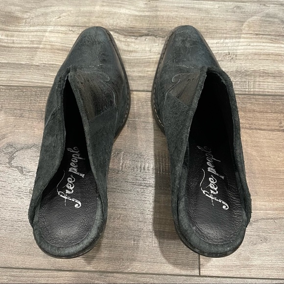 Free People Black Leather Suede Toluca Western Mules US 7 EU 37 - Picture 6 of 9